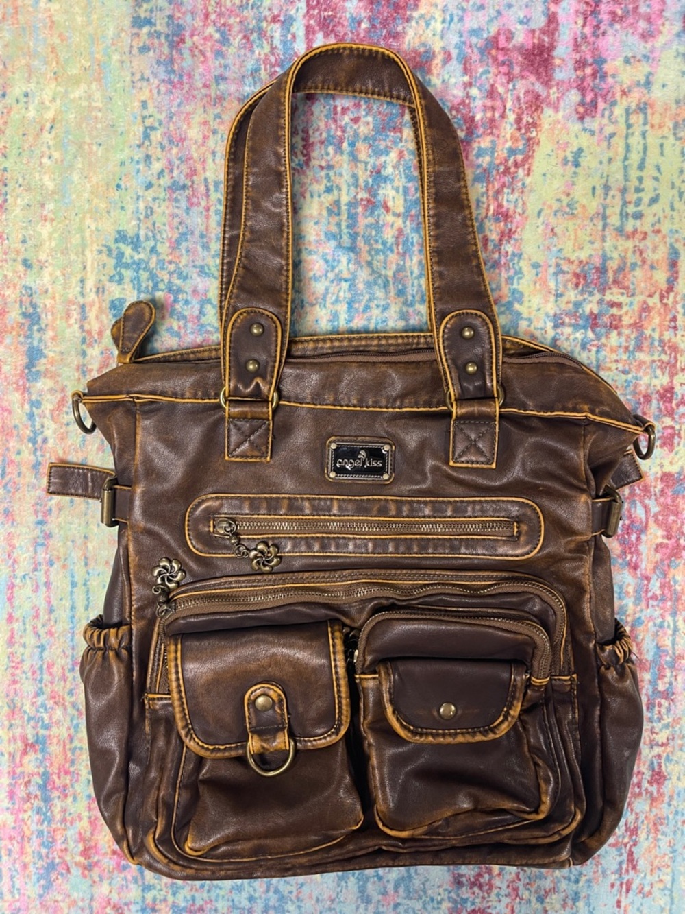 Angel Kiss Brown Leather Shoulder Bag